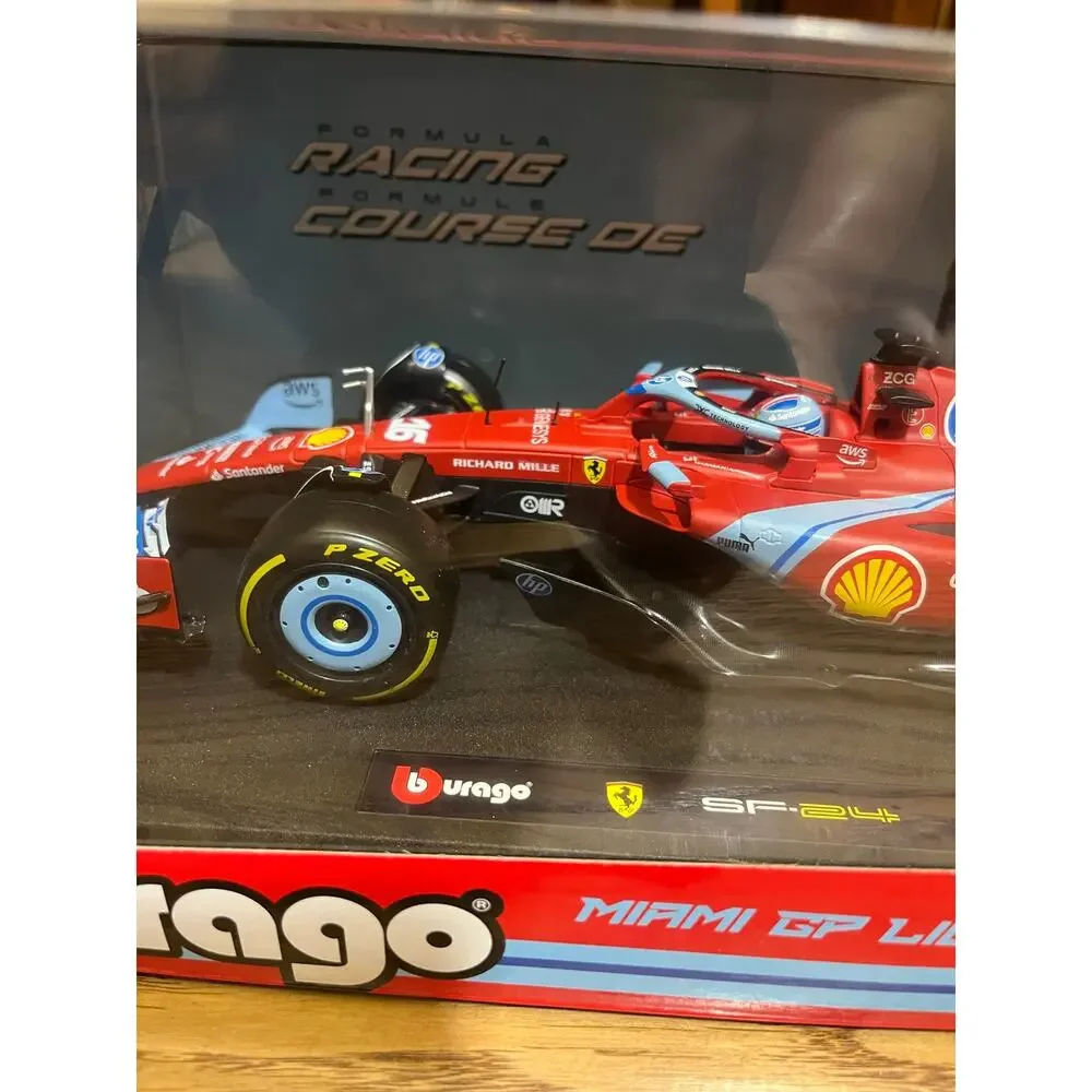 Bburago 1/18 Formula Racing Ferrari SF24 #16 Charles Leclerc (2024) Miami GP Win